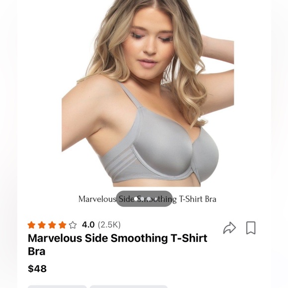 Felina Paramour Marvelous Side Smoothing T Shirt Bra  Underwire Periwinkle 42C - Picture 6 of 7